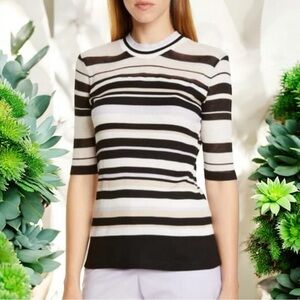 Hugo Boss Y2K Elauren Ribbed Jersey Top Striped Multicolor Women's Size XS